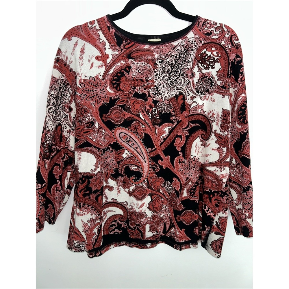 Jess & Jane USA Made  Red Motion 2X Paisley 100% Cotton
